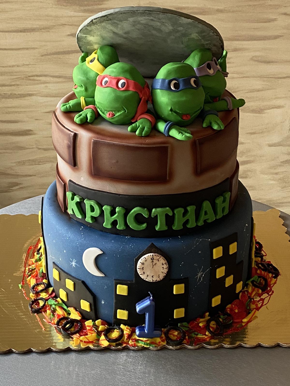 Торта за кръщене с Костенурките нинджа